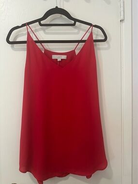 LOFT Cherry Red V-Neck Spaghetti Strap Camisole